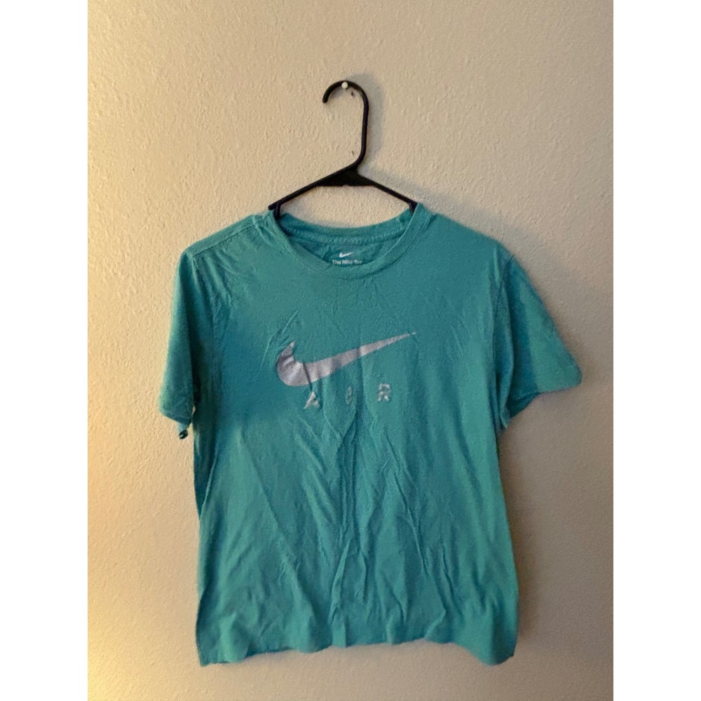 Nike Air Graphic Tee Boys Teal Blue Silver Swoosh Short Sleeve T-Shirt
S A1180